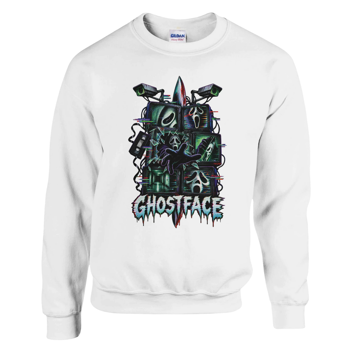 Ghostface Graphic Heavy Blend Sweatshirt – Classic Fit Horror Movie Ap ...